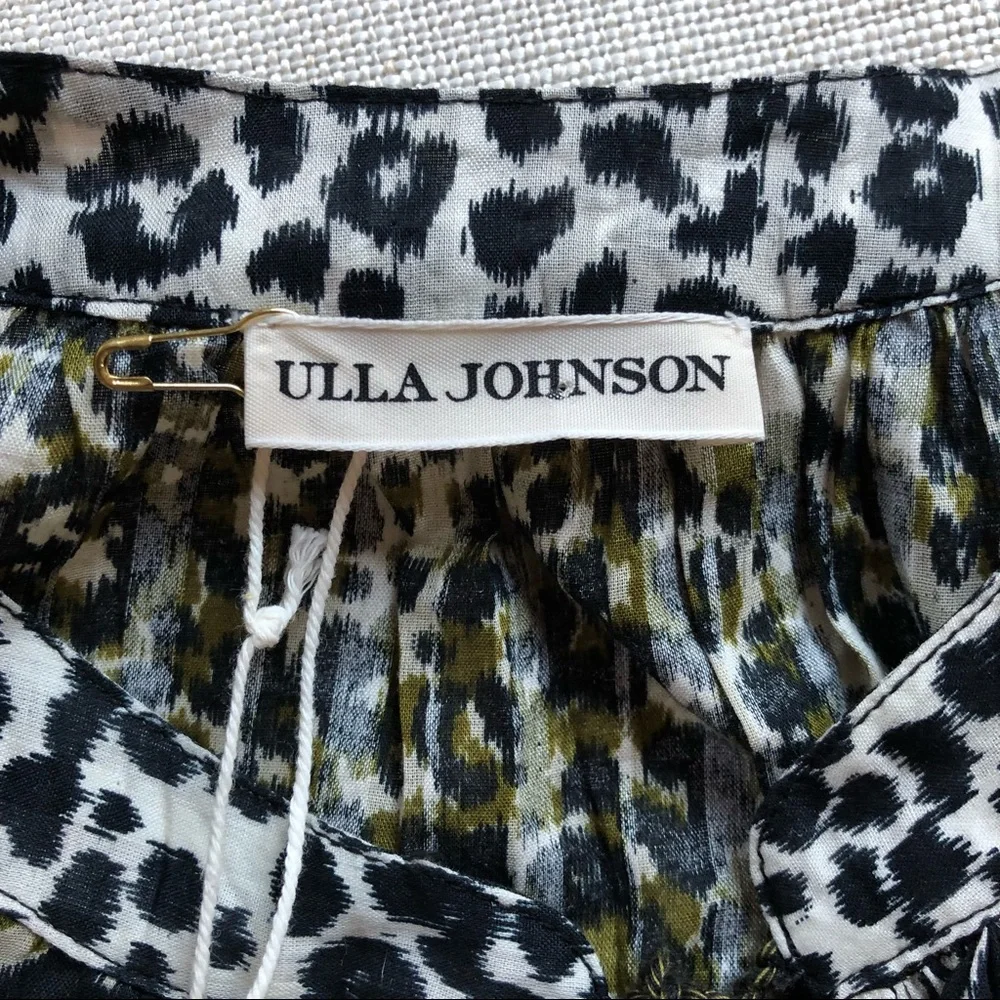 Ulla Johnson Blouse Ruffle Animal Print Carissa NWT US 2 - Picture 11 of 13